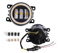 YSQOJF LED Fog Light Angel Eye Fog Light For Focus For Fusion For Fiesta For Ranger For C-Max For Transit For Tourneo Car DRL Driving Lamp LED Lens(Yellow and Red)