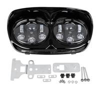 YSQOJF Motorcycle LED Headlight Motorcycle 5.75" Dual LED Headlight Projector Lamp For Road For Glide For FLTR 1998-2009 2010 2011 2012 2013 Motorcycle LED Spotlight(Black)