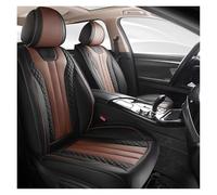 YSQOJF Sporty 5 Seat Full Car PU Leather Covers With 3D Embroidery Soft Skin Friendly Fabric Multi Layer Comfortable Design Full Set Seat Covers(Black brown)