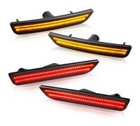 YSQOJF Turn Signal Lights 4pcs Car Led Front & Rear Side Marker Light Lamp Smoked Turn Signal Light For Mustang 2010-2014