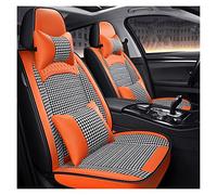 YSQOJF Universal 5 Seat Leather+Flax Car Seat Cover For A1 A3 A4 A5 A6 A6L A7 A8 A8L Car Accessories Interior Details Seat Protectors(B Og Gray 5 Seat)