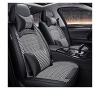 YSQOJF Universal 5 Seat Leather+Flax Car Seat Cover For JAGUAR For XF For F-Pace For E-pace For I-Pace For X-Type XE XJ XK Car Interior Seat Protectors(B Bk Gray 5 Seat)