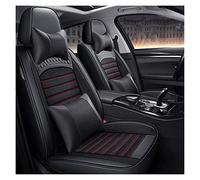 YSQOJF Universal 5 Seat Leather+Flax Car Seat Cover For JAGUAR For XF For F-Pace For E-pace For I-Pace For X-Type XE XJ XK Car Interior Seat Protectors(B Bk Red 5 Seat)