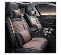 YSQOJF Universal 5 Seat Leather+Flax Car Seat Cover For JAGUAR For XF For F-Pace For E-pace For I-Pace For X-Type XE XJ XK Car Interior Seat Protectors(B Bk Coffee 5 Seat)