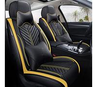 YSQOJF Waterproof Carseat Covers 5d Full Set Car Seat Covers For Nissan For X-trail For Versa 350z 307z For Sulphy For Teana For Sentra For Maxima For Murano(Black yellow,Luxury)