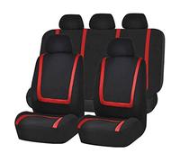YSQOJF Waterproof Carseat Covers 9pcs Car Seat Covers For Toyota For Lada For Kalina For Granta For Priora For Logan(9pcs Set Red)