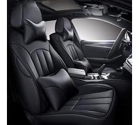 YSQOJF Waterproof Carseat Covers Car Leather Seat Cover For Nissan For Qashqai J10 J11 For Juke For Murano Z51 For X Trail For Versa For Teana J32 For Almera G15 For Patrol Y61(Black,Deluxe)