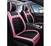 YSQOJF Waterproof Carseat Covers For A3 8p Q5 A6 C6 A4 A5 Car Seat Covers For Sportback B7 For Avant 8v C7 A1 B9 For Audio Rs4 5 6 7 R8 S5 S6 S7 S8 Q3(Black+Pink)