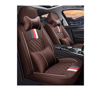 YSQOJF Waterproof Carseat Covers For Bmw X5 E87 X1 X2 X3 X4 X6 X7 For M3 For M4 For M5 I8 Z3 Z4 5 Seat Leather Car Seat Cover(Coffee,A)