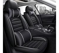 YSQOJF Waterproof Carseat Covers For Hyundai For Tucson For Santa Fe I30 I40 Pu Leather Car Seat Cover For Veloster For Genesis For Venue For Terracan For Ioniq For Accent(Black White 5 Seat,A)
