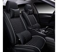 YSQOJF Waterproof Carseat Covers For Infiniti Qx56 Q50 Qx60 Qx70 Qx80 Q60 G35 Pu Leather 5 Seat Car Seat Cover(Black white have pillow)
