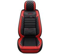 YSQOJF Waterproof Carseat Covers For Megane 2 3 Car Leather Seat Cover For Fluence For Scenic For Clio For Captur For Kadjar For Logan 2 For Duster Arkana For Kangoo For Talisman(Black Red 4pcs)