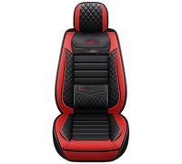 YSQOJF Waterproof Carseat Covers For Megane 2 3 For Sport Leather Car Seat Covers For Scenic For Captur For Clio For Fluence For Kangoo For Logan For Kadjar For Talisman(Black Red 4pcs,Standard)