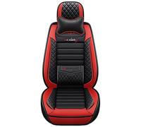 YSQOJF Waterproof Carseat Covers For Megane 2 3 For Sport Leather Car Seat Covers For Scenic For Captur For Clio For Fluence For Kangoo For Logan For Kadjar For Talisman(Black Red 4pcs,Deluxe a)