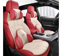 YSQOJF Waterproof Carseat Covers For Suzuki For Grand Vitara 2007 2008 2009 2010 Auto Customized Car Seat Covers Interior Leather Covers(Beige Red,Deluxe)
