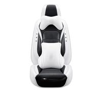 YSQOJF Waterproof Carseat Covers Full Set Car Leather Seat Cover For Dodge For Journey For Caliber For Avenger For Challenger For Charger For Nitro For Ram 1500(Black White,Deluxe)