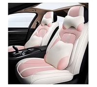YSQOJF Waterproof Carseat Covers Full Set Leather Car Seat Covers For Fiat 500 For Punto For Palio For Freemont For Viaggio For Ottimo For Bravo For Linea(White Pink,Luxury)