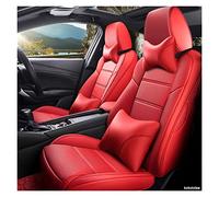 YSQOJF Waterproof Carseat Covers Leather Car Seat Cover Custom For Nissan For Patrol For Sunny For Quest For Terra For Navara For Nv200 For Paladin For Kicks For Maxima For Murano For Lannia(Red,A)