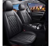 YSQOJF Waterproof Carseat Covers Pu Leather 5 Seat Full Set Car Seat Covers For Hyundai For Tucson For Santa Fe I30 I40 For Veloster For Genesis For Terracan For Ioniq For Accent(Black,Standard)