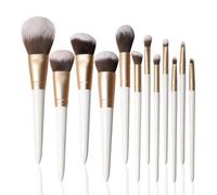 YsRoad Makeup Brush Set- Synthetic Hair Vegan Cosmetic Make Up Brush Kit Face Powder Concealers Eyeshadow Blush Brushes(12pcs Woodenhandle)