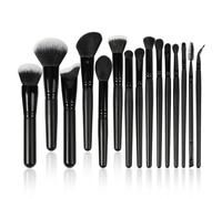 YsRoad Makeup Brush Set- Synthetic Hair Vegan Cosmetic Make Up Brush Kit Face Powder Concealers Eyeshadow Blush Brushes(15pcs Woodenhandle)