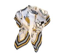 YsRoad Satin Square Scarf - Women's Faux Silk Scarf 90x90, Square Headband, Lightweight and Elegant Can be tied around neck, hair, handbag and belt White Black Red Green