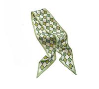 YsRoad Women's Skinny Scarf - Long Double-Sided Thin Faux silk Scarf | Y2K Ribbon Choker for Neck,Hair,Handbags,and Belt Accessory |Polka dot,plaid,houndstooth| 43.3x3.2 inch| Green