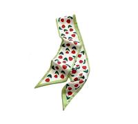 YsRoad Women's Skinny Scarf - Long Double-Sided Thin Faux silk Scarf | Y2K Ribbon Choker for Neck,Hair,Handbags,and Belt Accessory |Polka dot,plaid,houndstooth| 43.3x3.2 inch| Green