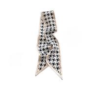 YsRoad Women's Skinny Scarf - Long Double-Sided Thin Faux silk Scarf | Y2K Ribbon Choker Scarf for Neck, Hair, Handbags, and Belt Accessory | Black Polka dot, plaid, houndstooth | 38.6x3.7 inch