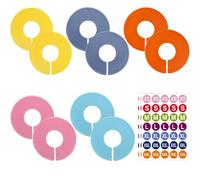 Ysruanh 10 PCS Wardrobe Dividers Colorful Closet Dividers for Hanging Clothes Plastic Reusable Rail Dividers with Size Stickers for Home Cloth Store Kids Adults