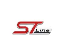 YSRWTBBA 3D Metal ST Line Head Front Grille Car Emblem Badge Chrome Sticker Accessories for All Kinds of Cars Car Styling Easy to install, just peel and stick it off.(Red)