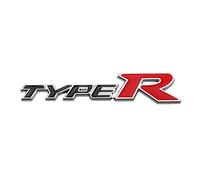 YSRWTBBA 3D Metal Type R Logo Front Grill Badge Rear Trunk Emblem Sticker Decals Car Accessories(Sticker Black Red 1)