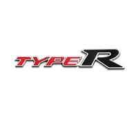 YSRWTBBA 3D Metal Type R Logo Front Grill Badge Rear Trunk Emblem Sticker Decals Car Accessories(Sticker Red Black)