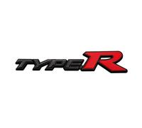 YSRWTBBA 3D Metal Type R Logo Front Grill Badge Rear Trunk Emblem Sticker Decals Compatible with Civic TYPER CRV HRV Fit Car Accessories Easy to install, just peel and stick it off.(Sticker Black Red