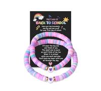 YSSHIN Separation Anxiety Present Back to School Bracelet Mommy and Me, First Day of Kindergarten/School Bracelet Gift, M, no gemstone