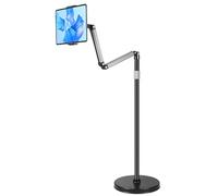 YSSHUI Tablet Floor Stand with Heavy-Duty Base - Adjustable Gooseneck Swivel Mount Universal Compatibility for 4.7-13" Devices
