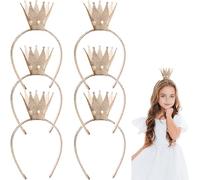 Yssreey 6 Pieces Crown Headbands Gold Shiny Princess Queen Crown Hair Accessories for Women Birthday Halloween Cosplay Party Decorations