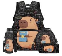 Ystardream Cute Capybara Backpack and Lunch Bag Set for Girls Elementary School Backpack Set 17 Inch for Kids Large & Lightweight Middle Primary Bookbags Suitable for Campling and School Use