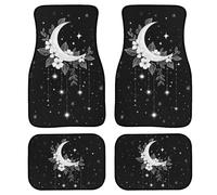 YSTARDREAM Moon Star Gothic Floor Mats for Car Car Accessories for Women Pack of 4 Universal Front Rear Carpet Mat Anti-Slip Rubber Mat fit Most Car Van Truck Sedans