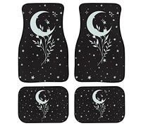 YSTARDREAM Star Moon Carpet Protector Mat Car Accessories for Women Men Front and Rear Car Floor Mats Set of 4 Universal Fit Non-Slip Washable and Easy to Clean