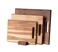 YSTKC Acacia Wood Cutting Boards Set of 3 PCS for Kitchen, Large Wooden Cutting Board Set with Handle, Thick Chopping Board, Butcher Block Wooden Trays for Meat, Fruit Vegetable and Cheese
