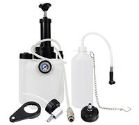 YSTOOL Manual Brake Clutch Fluid Bleeder Kit Oil Change Bleeding Tool Set with 3L Hand Pressure Pump Refill Tank 1L Extractor Bottle Master Cylinder Adapter Caps Compatible with Ford Chevy VW Audi