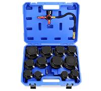 YSTOOL Turbo Boost System Leak Tester Kit 14PCS Turbocharger Leakage Test | Turbine Pressure Testing Tool (6 Bar), 6 Pairs Stepped Adapters (1-4/5" to 4" Inlet & Outlet Plugs), European Air Plug