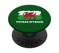 Ystrad Mynach Wales City Cymru, Welsh Flag Dragon PopSockets Swappable PopGrip