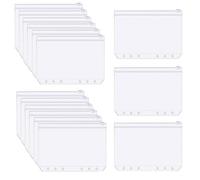 YSTrillion A5 Zipper Binder Pockets,15 Pcs 6Hole PVC Binder Zipper Folders Waterproof Loose Leaf Bags Notebook Documents,Photo,Bills Organizer Money Cash Envelope Punch Wallet Organiser 21 x 15 cm