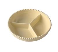 YSUEFIJO Ceramic Divided Plate with Multiple Compartments, Sectioned Dinner Plate for Portion Control, Divided Dinnerware for Main Course Sides Snacks, Smooth Glaze Easy Cleaning, Home Kitchen Use