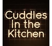 YSUIEC Cuddles in The Kitchen Neon Sign, Dimmables Warm White Neon Lights For Wall Decor, Led Light Up Signs for Bar Resturant Bedroom Kitchen Party Decoration Gifts