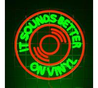 YSUIEC It Sounds Better On Vinyl Neon Sign, Dimmables Neon Signs For Wall Decor, Music LED Light Up Signs for Bedroom Bar Music Live Room Recording Studio Decorations