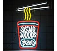 YSUIEC Noodles Neon Sign, Ramen Neon Signs for Wall Decor, LED Noodle Lights Up Signs for Resturant Bedroom Bar Man Cave Ramen Shop Supermarket Decors Party Gifts