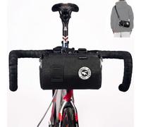 YSUJUAN Bike Handlebar Bag Handy Front Bike Bags Handlebar Storage Pouch Pack with Shoulder Strap Little Mountain Road Bike Barrel Bag (black, 1.5 L)